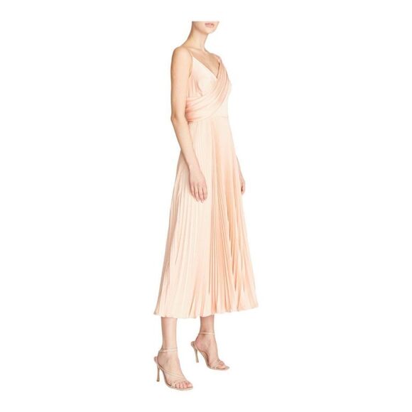 Theia cara Pink Pleated Cocktail Dress Size 14 NWT - Picture 1 of 9